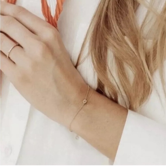 Marrin Costello x Cutateur Soleil Gold Bracelet w/ white topaz 7.25" NWT S22 - Picture 1 of 11